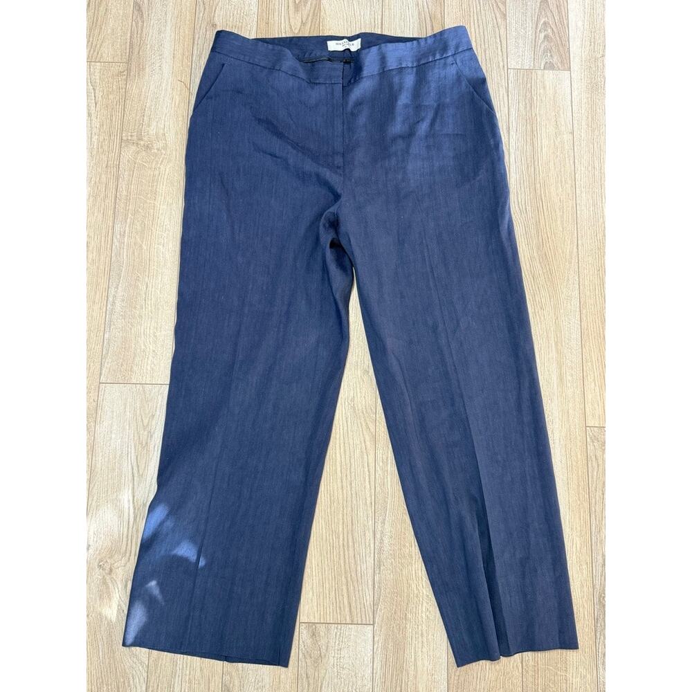 MM. LaFleur Blue Linen Blend Zip Fly Pockets Pant Sz 20 MSRP $295 Old Money